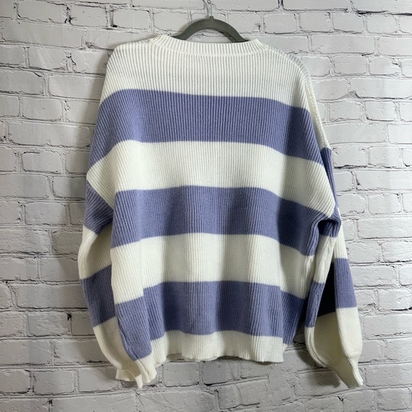 Color Block Drop Shoulder Ribbed Knit Sweater - Picture 10 of 10